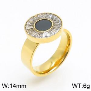 Stainless Steel Stone&Crystal Ring - KR89145 -YH